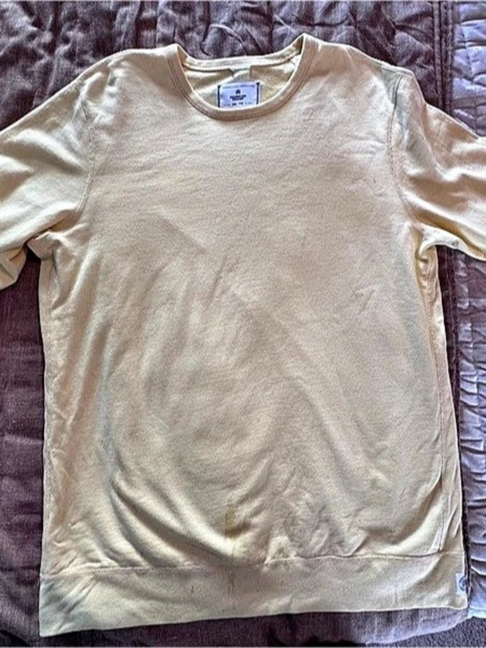 Reigning Champ Midweight Terry Crewneck Sweatshirt Butter Yellow XXL